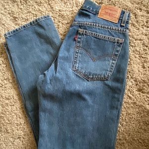 Levi’s, 505 jeans, low rise, straight leg, size M